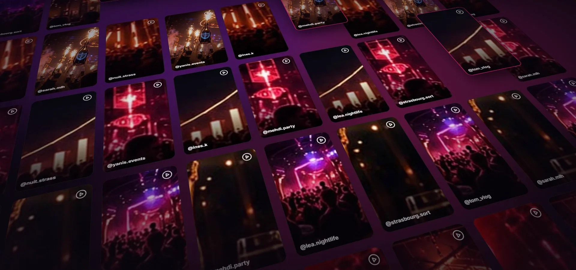 Vidéos de soirées dans l'app Midnight